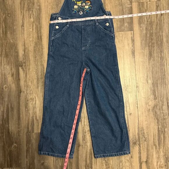 Vintage 90s Nickelodeon Rugrats Soccer Denim Overalls Size 6 Kids - Picture 8 of 8